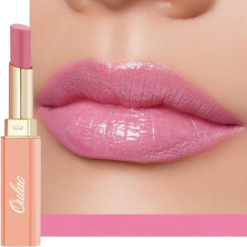 Oulac Mauve Pink Moisture Shine Hydrating Lipstick Tinted Lip Balm First Love 07